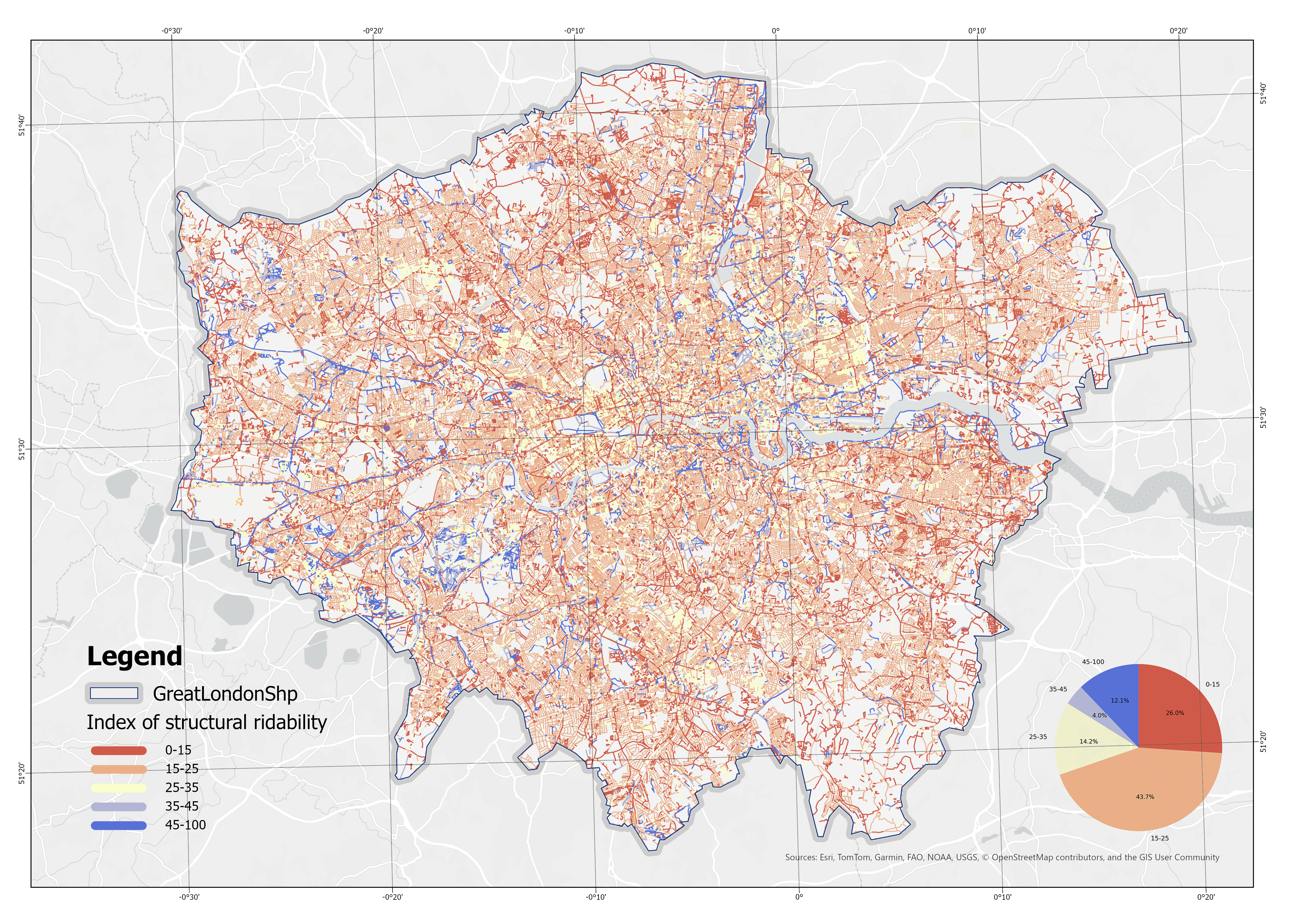 Spatial Distribution of the Index of Structural Ridability (Higher values indicate better performance)