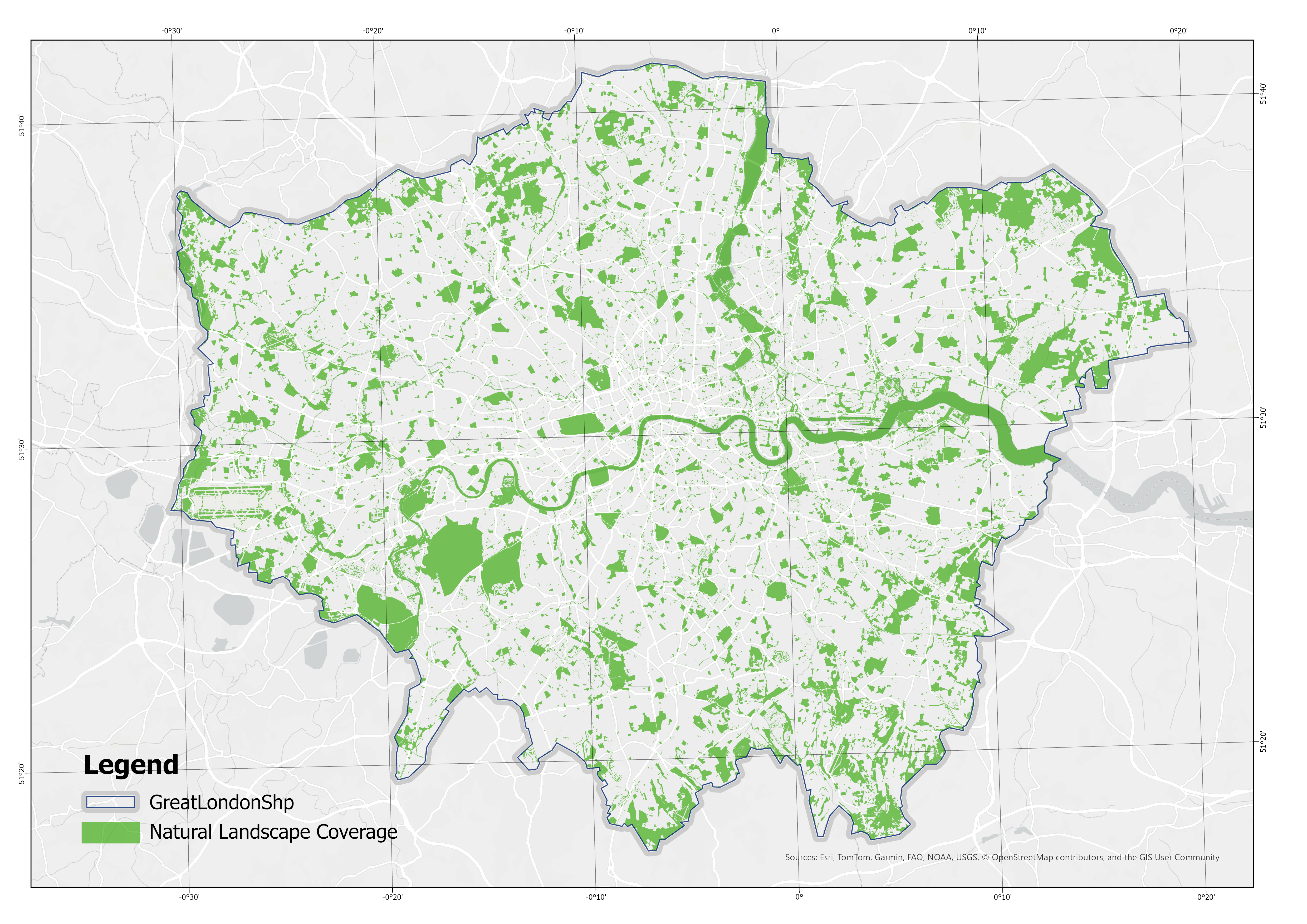 Spatial Distribution of Natural Landscape Coverage.